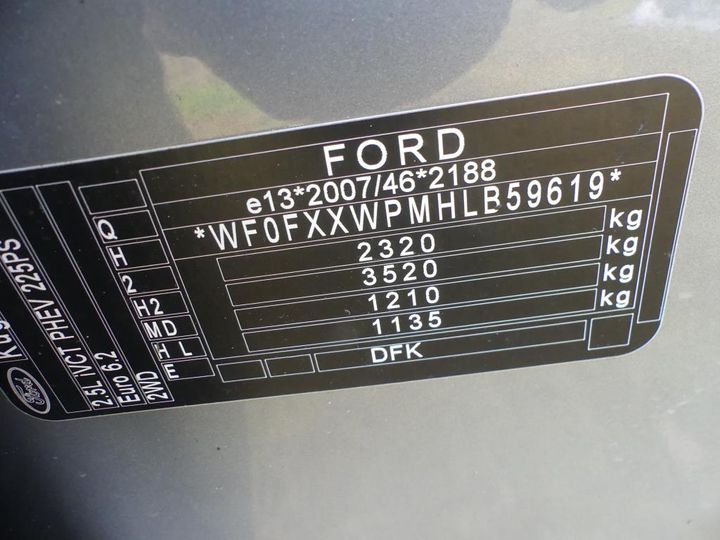 Photo 2 VIN: WF0FXXWPMHLB59619 - FORD KUGA 