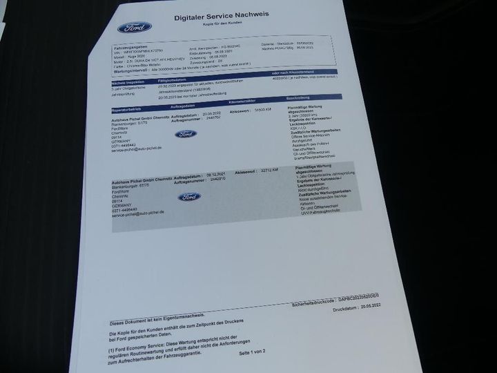 Photo 12 VIN: WF0FXXWPMHLK73780 - FORD KUGA 