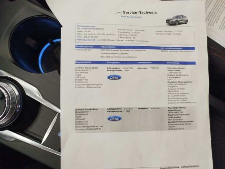 Photo 10 VIN: WF0FXXWPMHMM80345 - FORD KUGA 