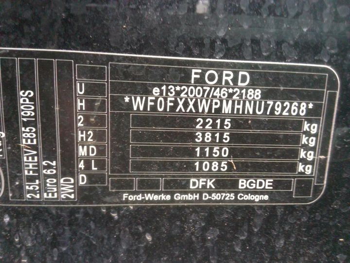 Photo 9 VIN: WF0FXXWPMHNU79268 - FORD KUGA 