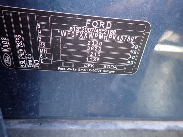 Photo 9 VIN: WF0FXXWPMHPK45789 - FORD KUGA 