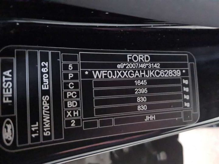 Photo 23 VIN: WF0JXXGAHJKC62839 - FORD FIESTA 