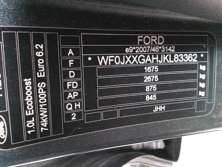 Photo 8 VIN: WF0JXXGAHJKL83362 - FORD FIESTA 