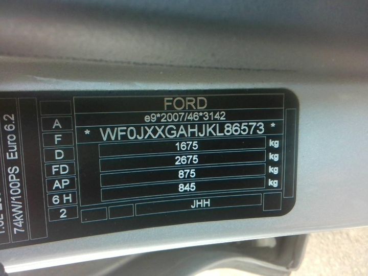 Photo 8 VIN: WF0JXXGAHJKL86573 - FORD FIESTA 