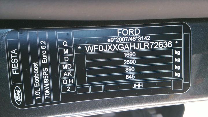 Photo 9 VIN: WF0JXXGAHJLR72636 - FORD FIESTA 