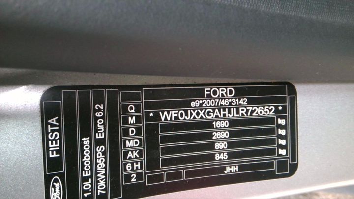 Photo 9 VIN: WF0JXXGAHJLR72652 - FORD FIESTA 