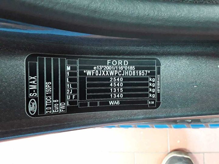 Photo 12 VIN: WF0JXXWPCJHD81957 - FORD S-MAX 2.0 TDCI AUT. 