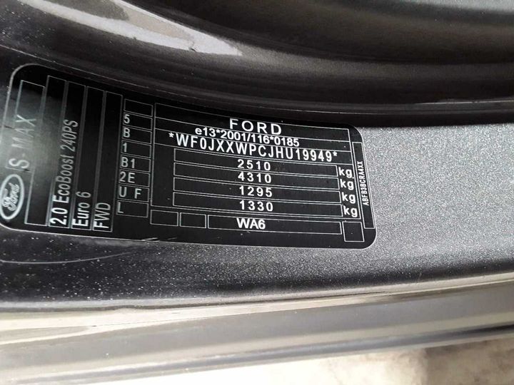 Photo 12 VIN: WF0JXXWPCJHU19949 - FORD S-MAX 2.0 ECO BOOST 