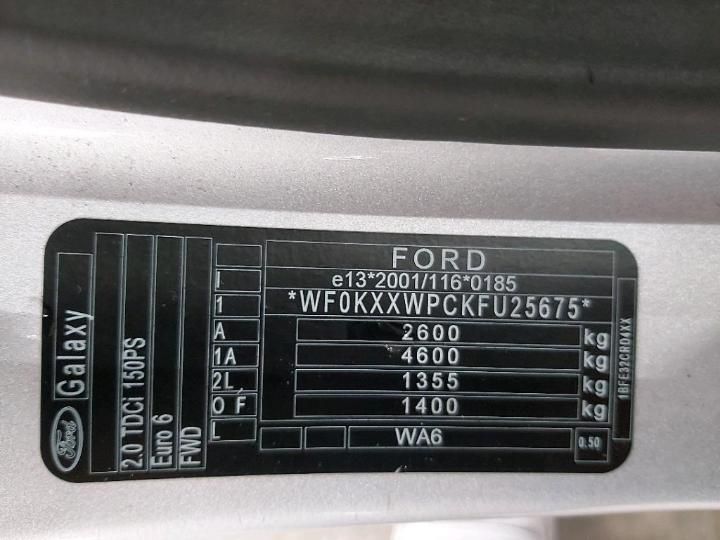 Photo 6 VIN: WF0KXXWPCKFU25675 - FORD GALAXY 