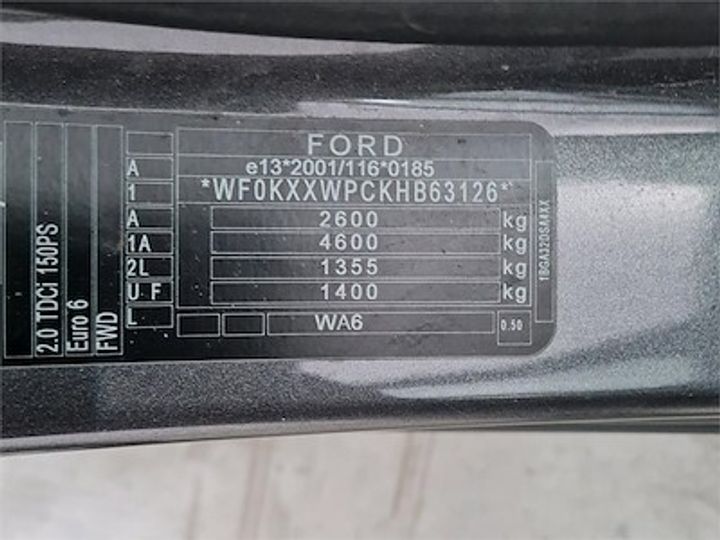 Photo 11 VIN: WF0KXXWPCKHB63126 - FORD GALAXY DIESEL - 2015 