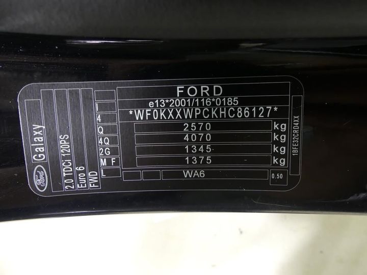 Photo 3 VIN: WF0KXXWPCKHC86127 - FORD GALAXY 