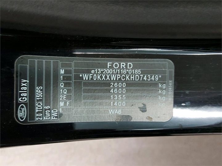 Photo 6 VIN: WF0KXXWPCKHD74349 - FORD GALAXY 