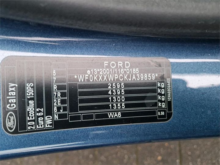 Photo 6 VIN: WF0KXXWPCKJA39859 - FORD GALAXY 