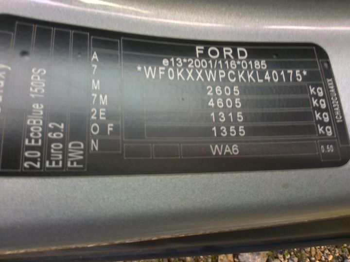 Photo 8 VIN: WF0KXXWPCKKL40175 - FORD GALAXY 