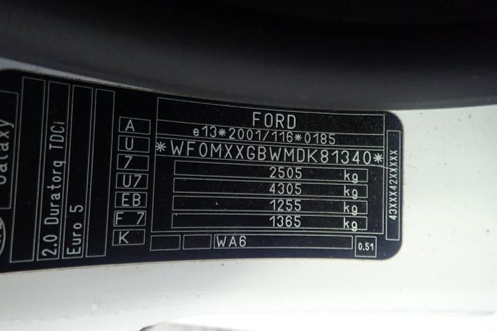 Photo 13 VIN: WF0MXXGBWMDK81340 - FORD GALAXY 7S 