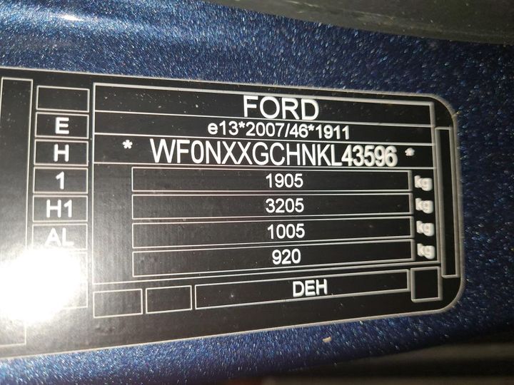 Photo 3 VIN: WF0NXXGCHNKL43596 - FORD FOCUS 