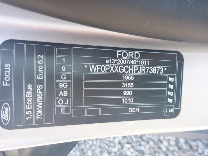 Photo 9 VIN: WF0PXXGCHPJR73873 - FORD FOCUS 