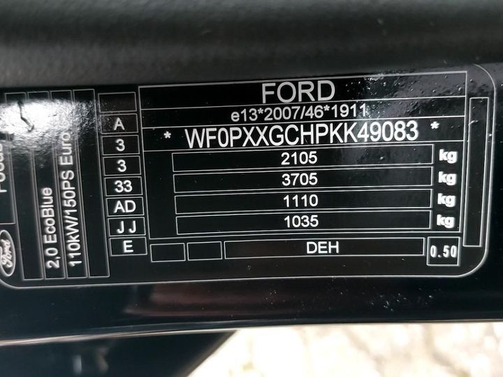 Photo 13 VIN: WF0PXXGCHPKK49083 - FORD FOCUS TURNIER 