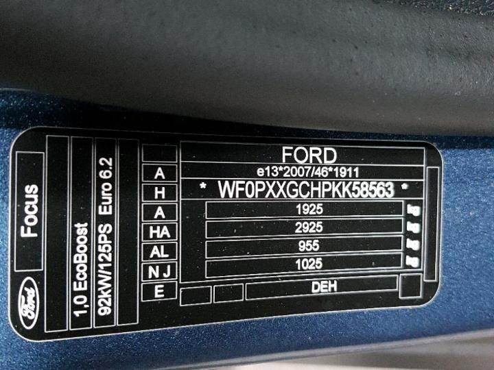 Photo 6 VIN: WF0PXXGCHPKK58563 - FORD C519 FOCUS 