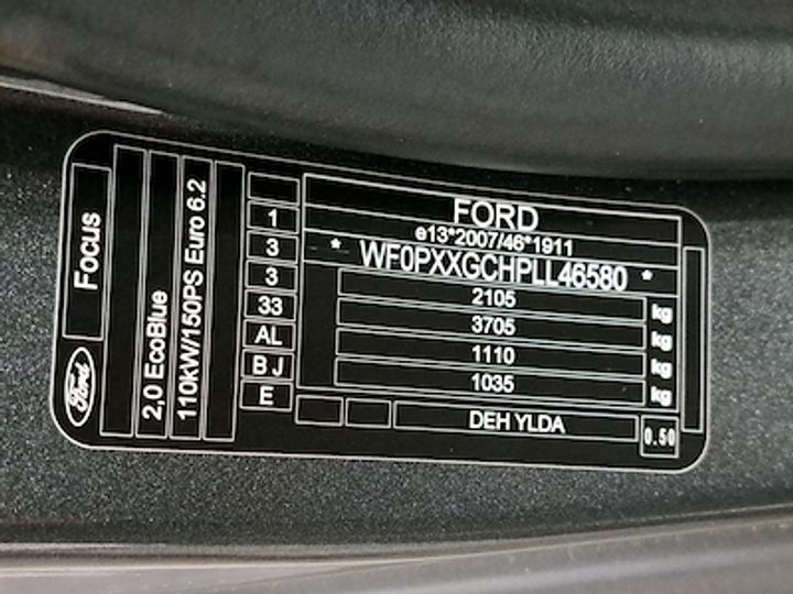 Photo 10 VIN: WF0PXXGCHPLL46580 - FORD FOCUS CLIPPER DIESEL - 2018 