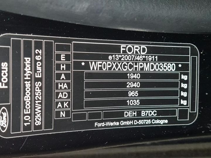 Photo 3 VIN: WF0PXXGCHPMD03580 - FORD FOCUS 