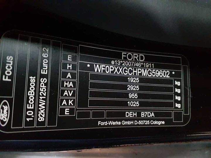 Photo 11 VIN: WF0PXXGCHPMG59602 - FORD FOCUS TURNIER 1.0 