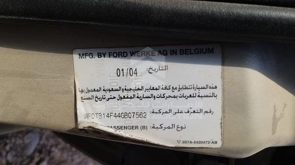 Photo 1 VIN: WF0TB14F44GB07562 - FORD MONDEO 