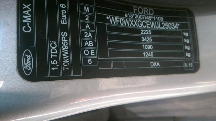 Photo 9 VIN: WF0WXXGCEWJL25034 - FORD GRAND C-MAX 7S 