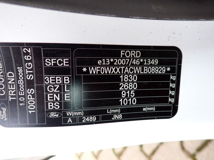 Photo 10 VIN: WF0WXXTACWLB08929 - FORD TRANSIT COURIER 