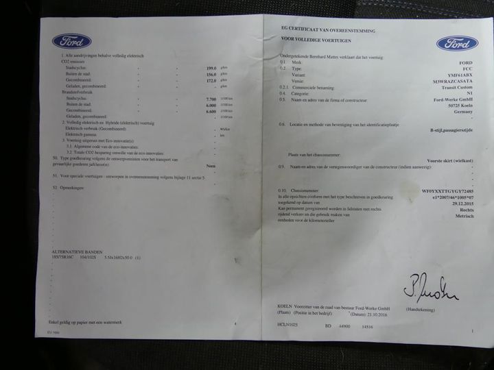 Photo 11 VIN: WF0YXXTTGYGY72485 - FORD TRANSIT CUST33 