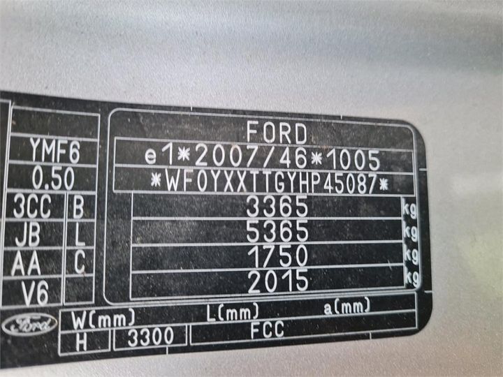 Photo 4 VIN: WF0YXXTTGYHP45087 - FORD TRANSIT CUSTOM 