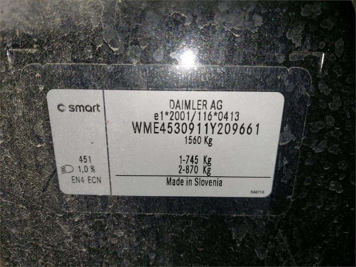 Photo 8 VIN: WME4530911Y209661 - SMART FORFOUR 