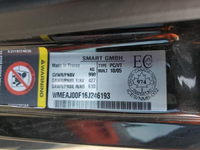 Photo 12 VIN: WMEAJ00F16J246193 - SMART FORTWO 