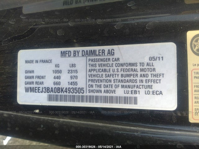 Photo 8 VIN: WMEEJ3BA0BK493505 - SMART FORTWO 