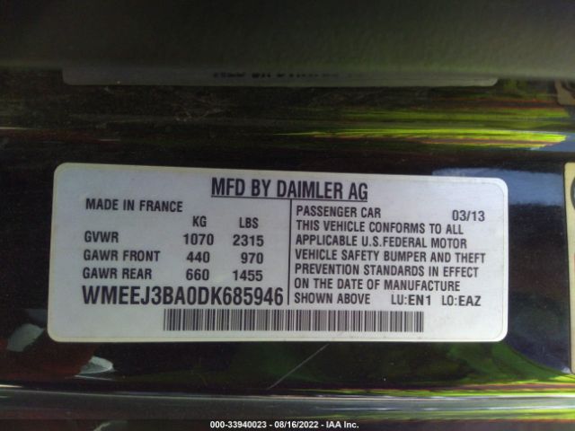 Photo 8 VIN: WMEEJ3BA0DK685946 - SMART FORTWO 