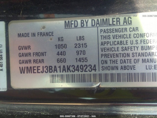 Photo 8 VIN: WMEEJ3BA1AK349234 - SMART FORTWO 