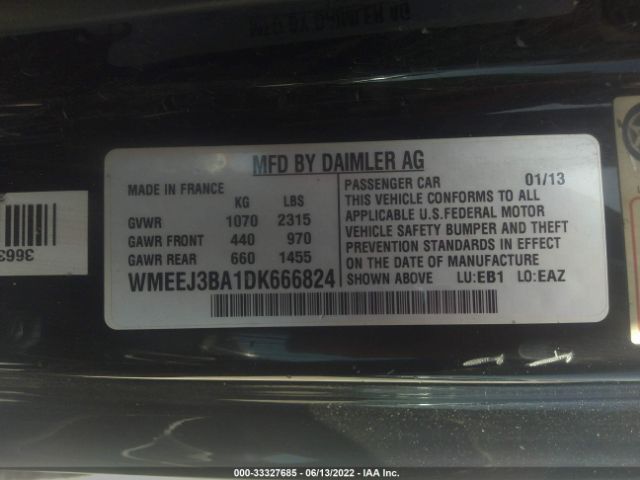 Photo 8 VIN: WMEEJ3BA1DK666824 - SMART FORTWO 