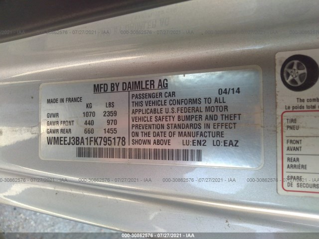 Photo 8 VIN: WMEEJ3BA1FK795178 - SMART FORTWO 