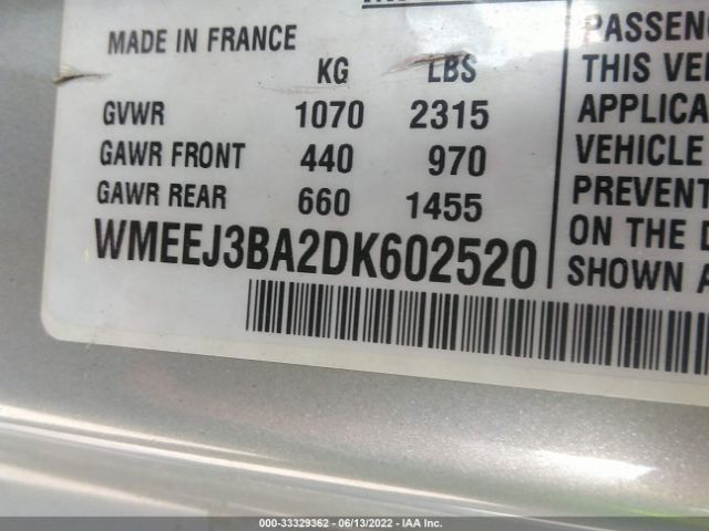 Photo 8 VIN: WMEEJ3BA2DK602520 - SMART FORTWO 