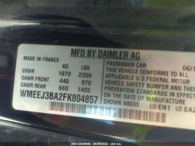 Photo 8 VIN: WMEEJ3BA2FK804857 - SMART FORTWO 