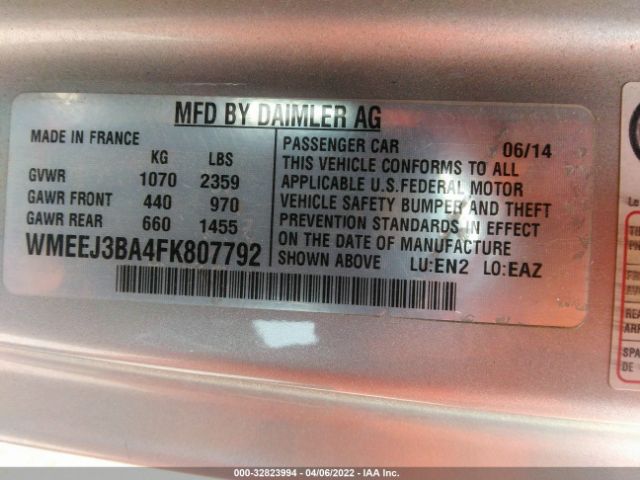 Photo 8 VIN: WMEEJ3BA4FK807792 - SMART FORTWO 