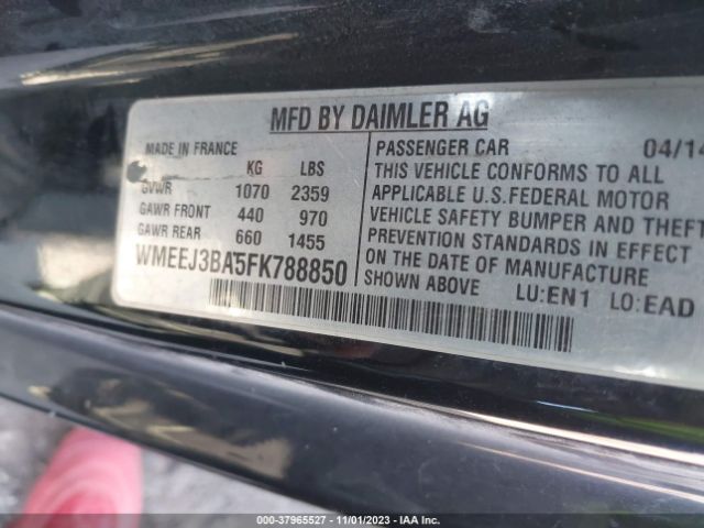 Photo 8 VIN: WMEEJ3BA5FK788850 - SMART FORTWO 