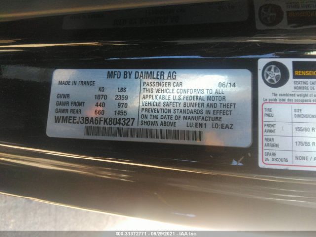 Photo 8 VIN: WMEEJ3BA6FK804327 - SMART FORTWO 