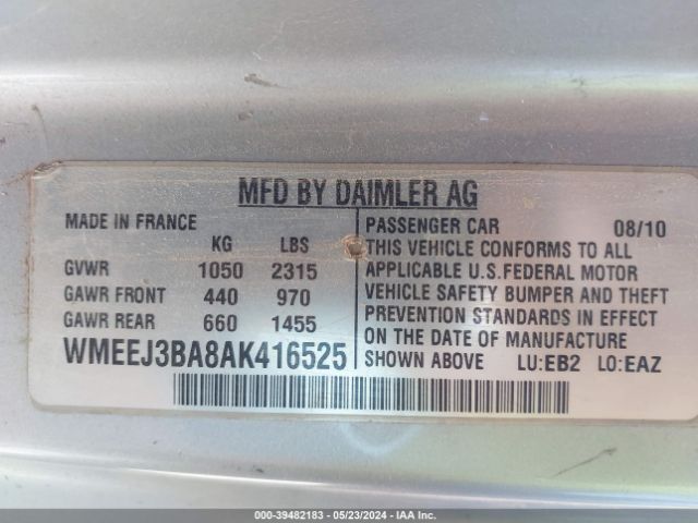 Photo 8 VIN: WMEEJ3BA8AK416525 - SMART FORTWO 