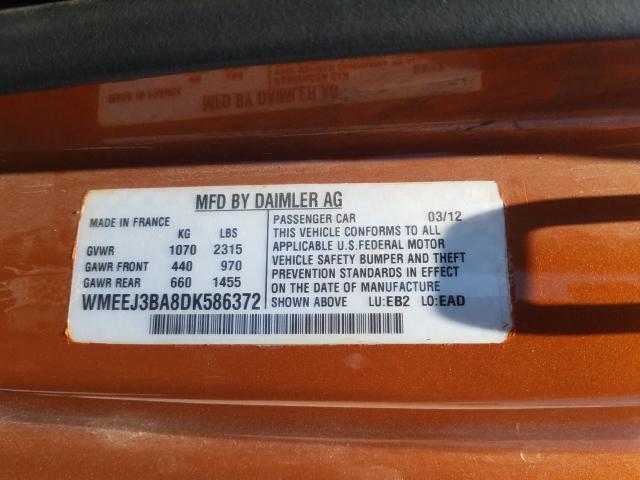 Photo 9 VIN: WMEEJ3BA8DK586372 - SMART FORTWO 