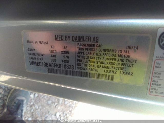 Photo 8 VIN: WMEEJ3BA8FK810338 - SMART FORTWO 