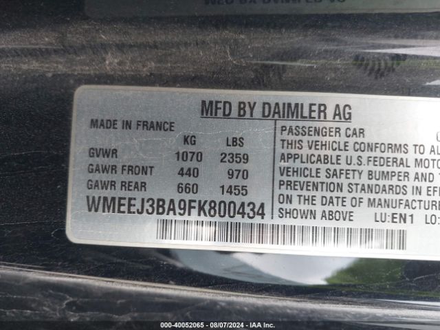 Photo 8 VIN: WMEEJ3BA9FK800434 - SMART FORTWO 