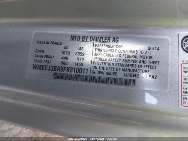 Photo 8 VIN: WMEEJ3BA9FK810011 - SMART FORTWO 