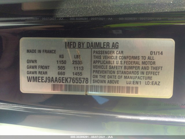 Photo 8 VIN: WMEEJ9AA6EK765578 - SMART FORTWO ELECTRIC DRIVE 