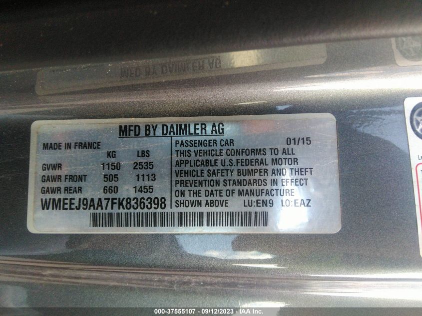 Photo 8 VIN: WMEEJ9AA7FK836398 - SMART FORTWO 